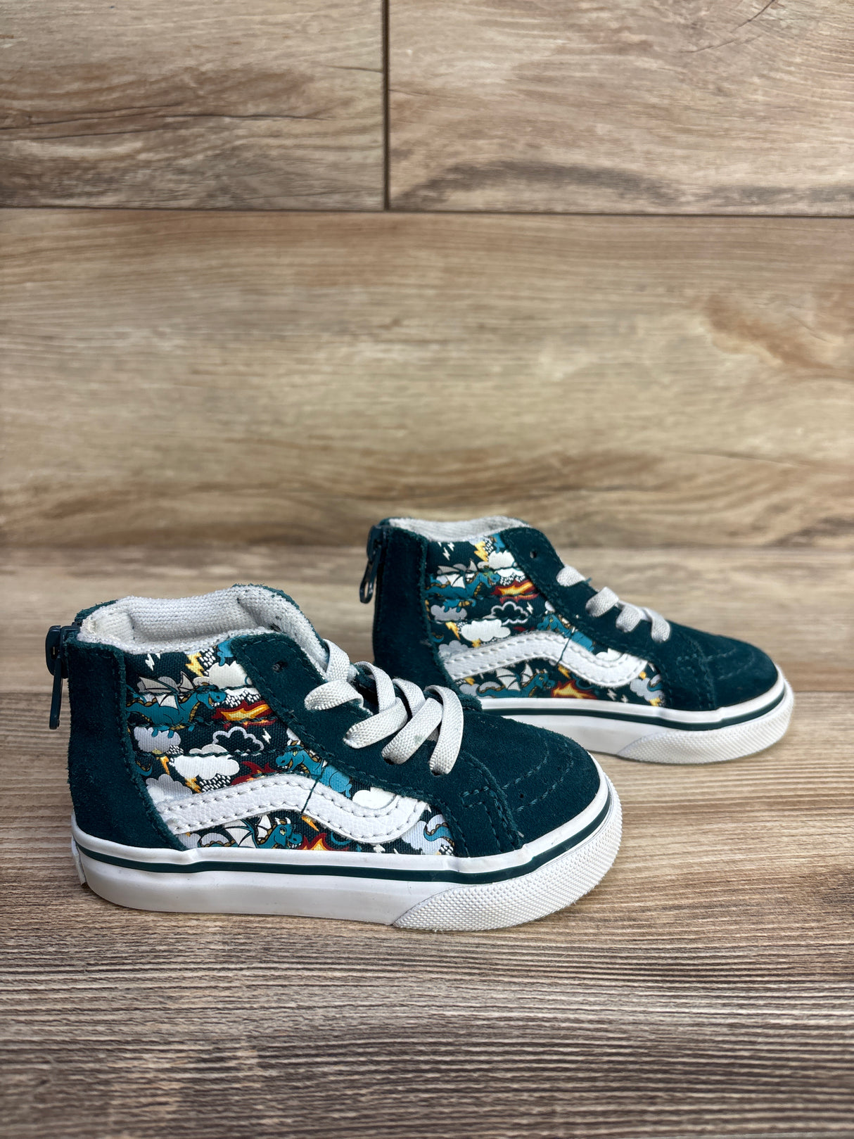 Vans Sk8-Hi Zip Shoes 'Mythical Glow Deep Teal' sz 5.5c