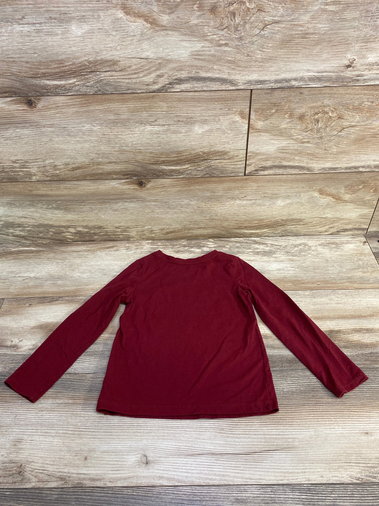 Cat & Jack Happy & Thankful Long Sleeve Shirt Burgundy sz 5T