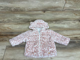 Widgeon Faux Fur Hooded Zip Front Snuggle Jacket Pink sz 18m
