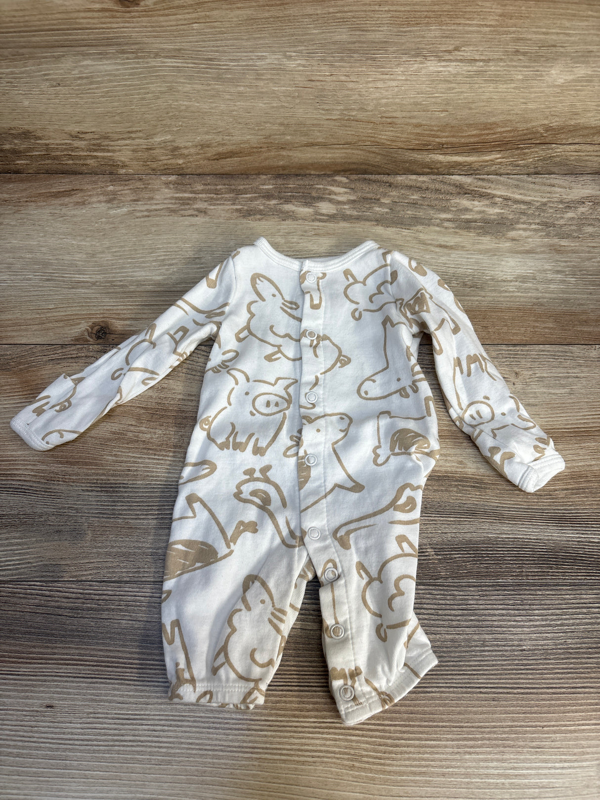 Carter's Sheep Print Sleeper White sz Newborn