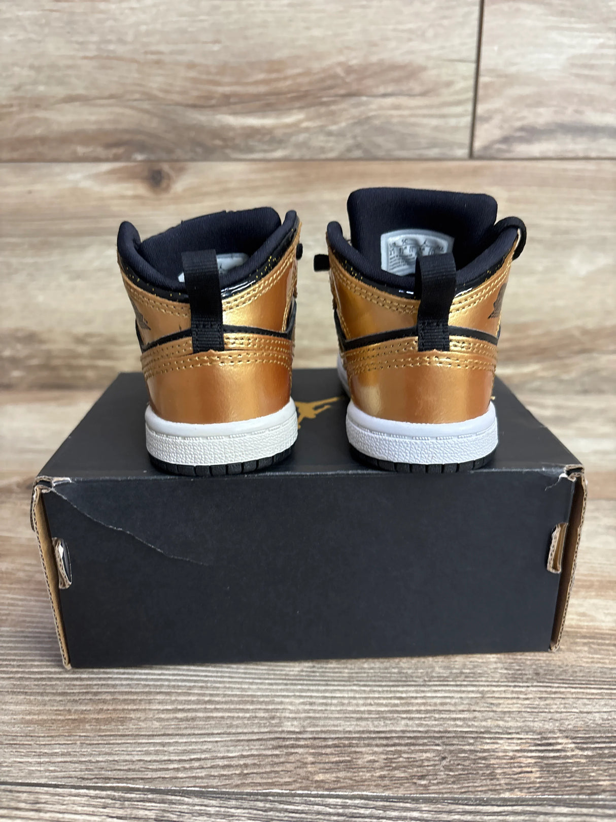 Air Jordan 1 Mid SE TD 'Metallic Gold Black' Sneakers sz 5c