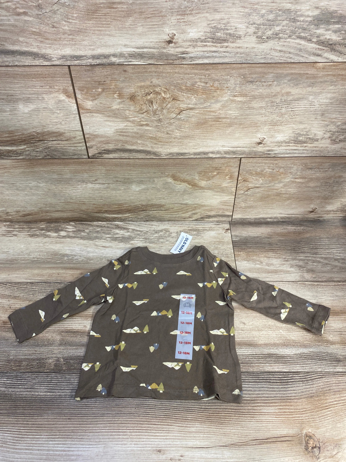 NEW Old Navy Mountain Print Brown Shirt sz 12-18m