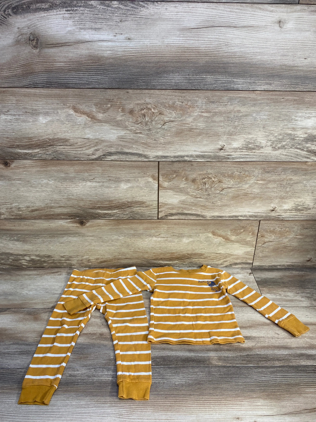 Just One You 2pc Striped Pajama Set Yellow sz 2T