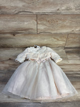 NEW Blueberi Boulevard 2pc Ballerina Dress & Faux-Fur Cardigan Set Ivory sz 18m