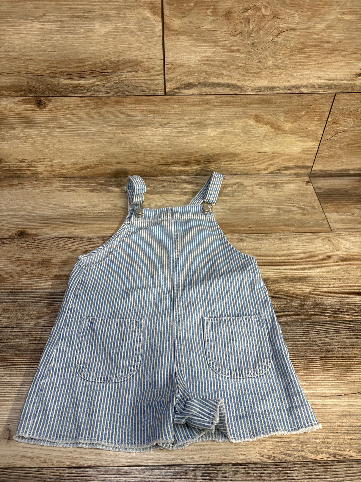 Zara Striped Twill Shortalls Blue sz 4-5T