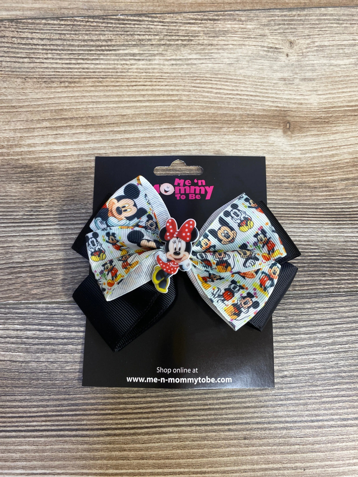 NEW Double Bow w/ Minnie Mouse Applique