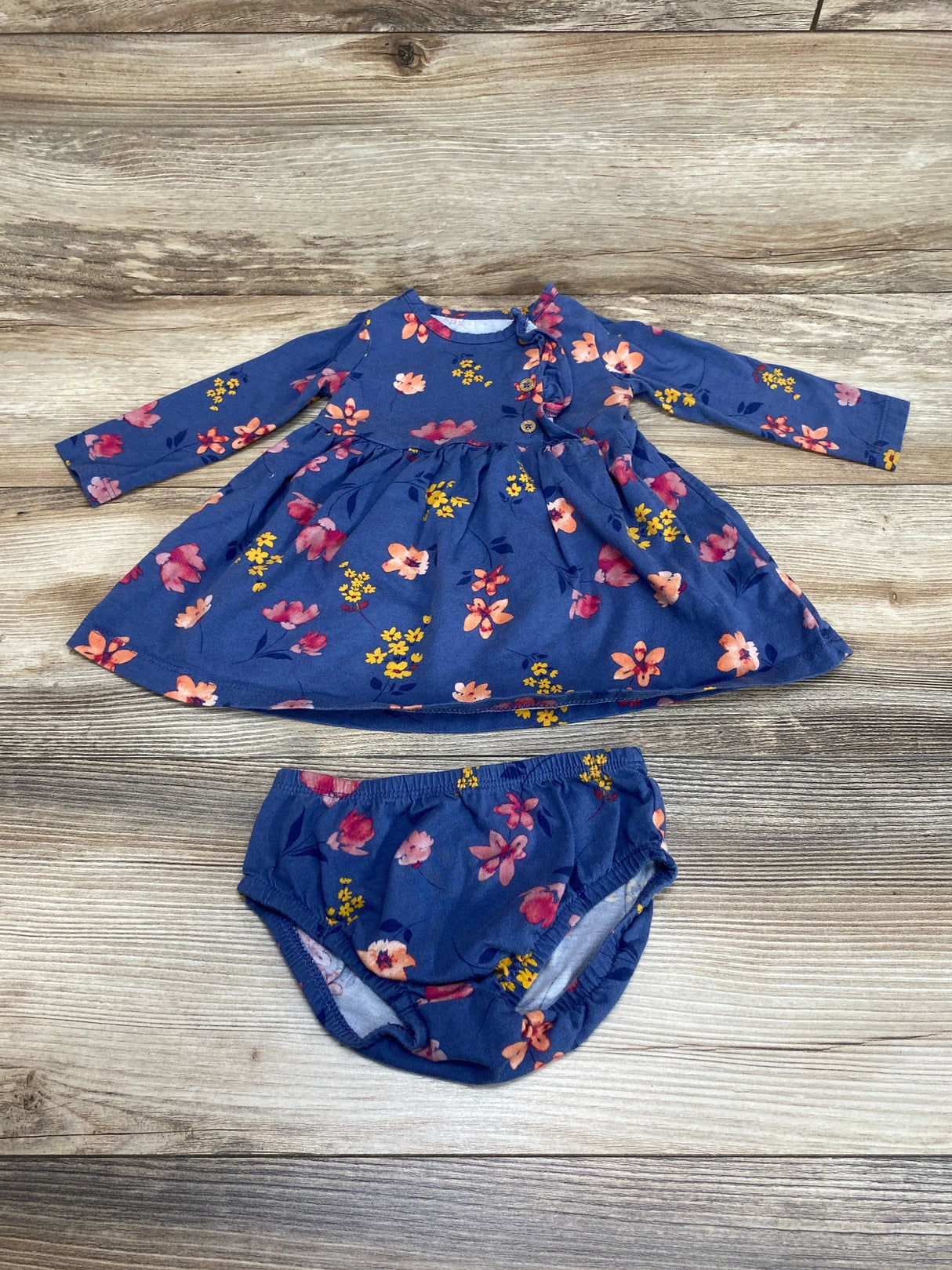 Carter's 2pc Floral Dress & Bloomers Blue sz 9m