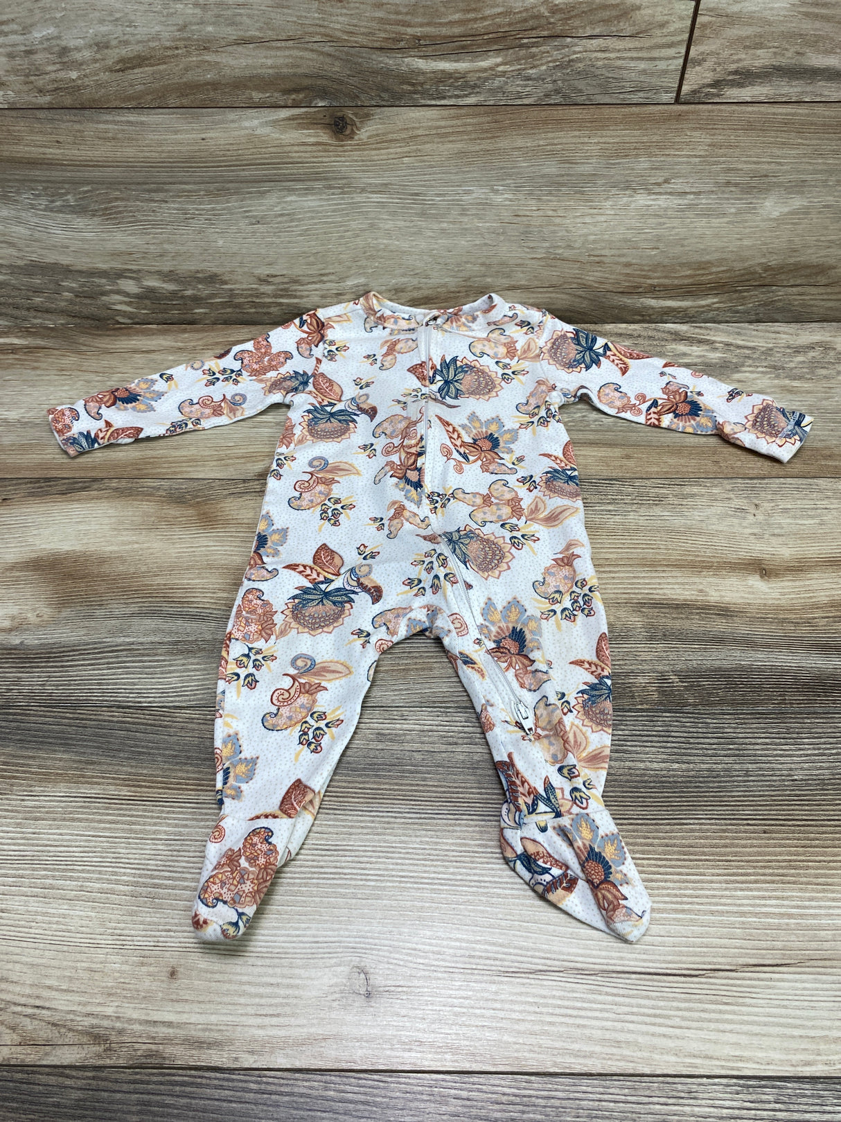 Old Navy Floral Paisley Sleeper White sz 6-9m