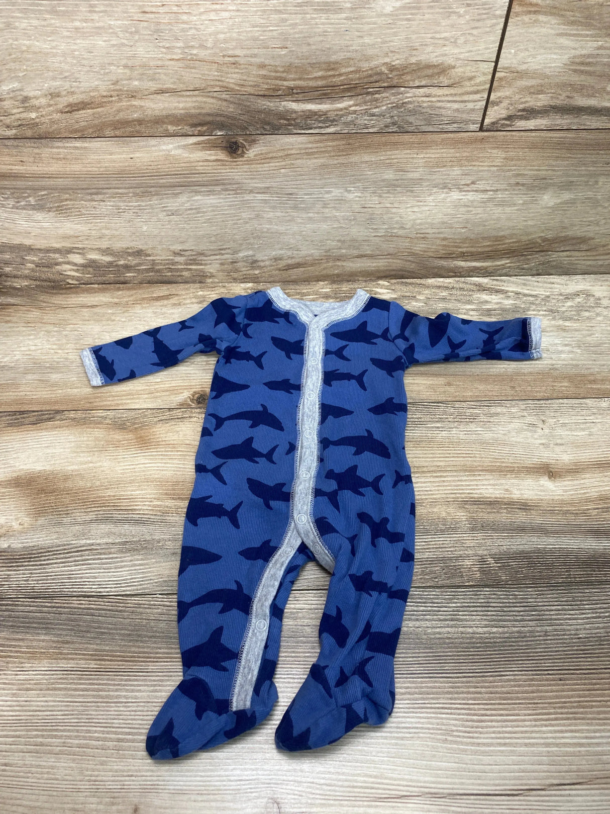 Carter's Shark Print Sleeper Blue sz 3m