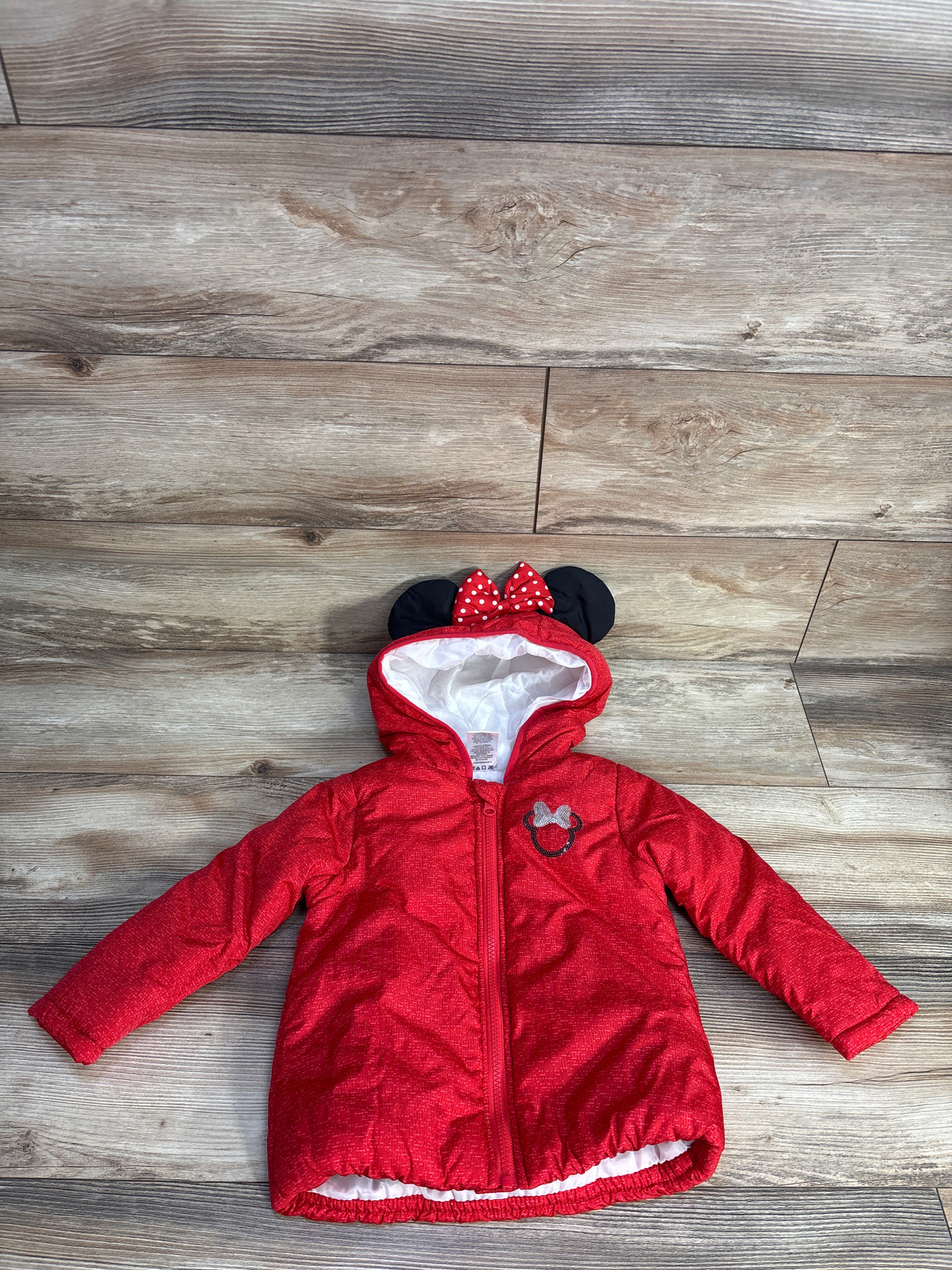 Disney Junior Minnie Mouse Puffer Snowsuit Red sz 3T