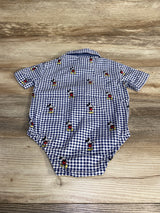 Disney Baby Gingham Mickey Mouse Bodysuit Navy sz 3-6m