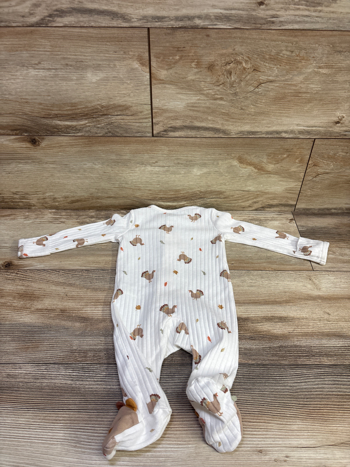 Just One You Ribbed Turkey Sleeper White sz 3m