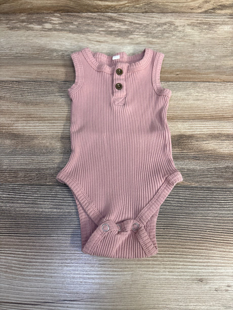 Ribbed Henley Bodysuit Pink sz 9-12m - Me n Mommy To Be