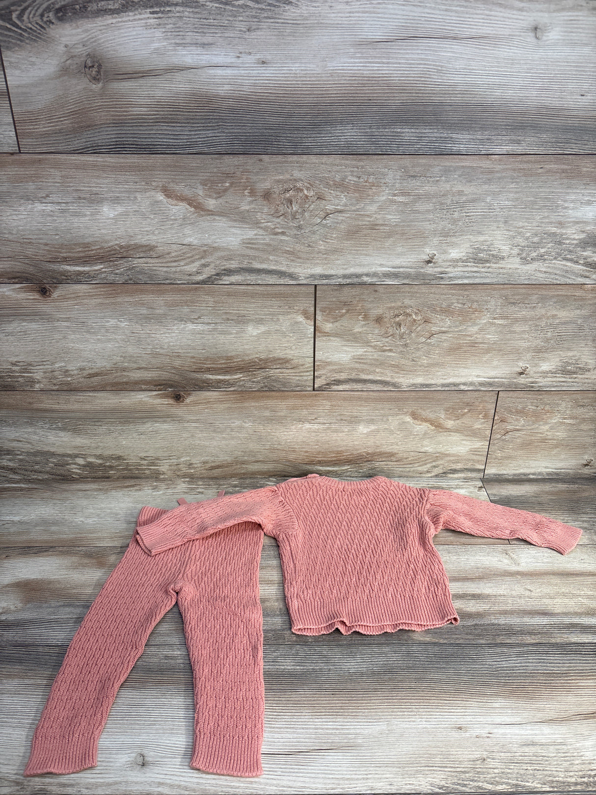 Jessica Simpson 2pc Chunky Knit Sweater & Pants Set Peach sz 18m