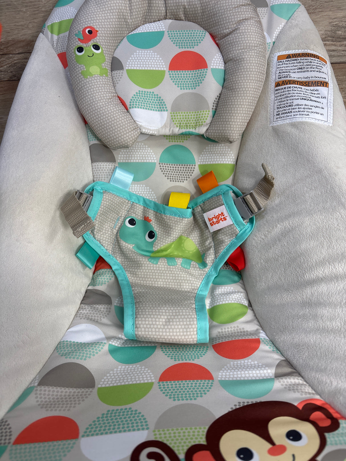 NEW Bright Starts Happy Safari Vibrating Baby Bouncer