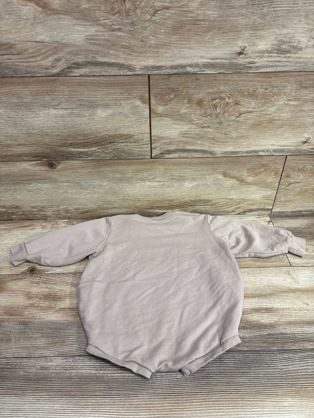 Portage & Main Have A Good Day Long Sleeve Romper Taupe sz 18-24m