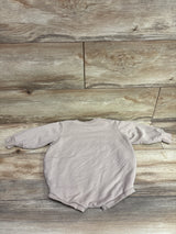 Portage & Main Have A Good Day Long Sleeve Romper Taupe sz 18-24m