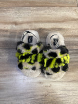 Ugg Fluff Yeah Slides in Animalia Beige sz 9c