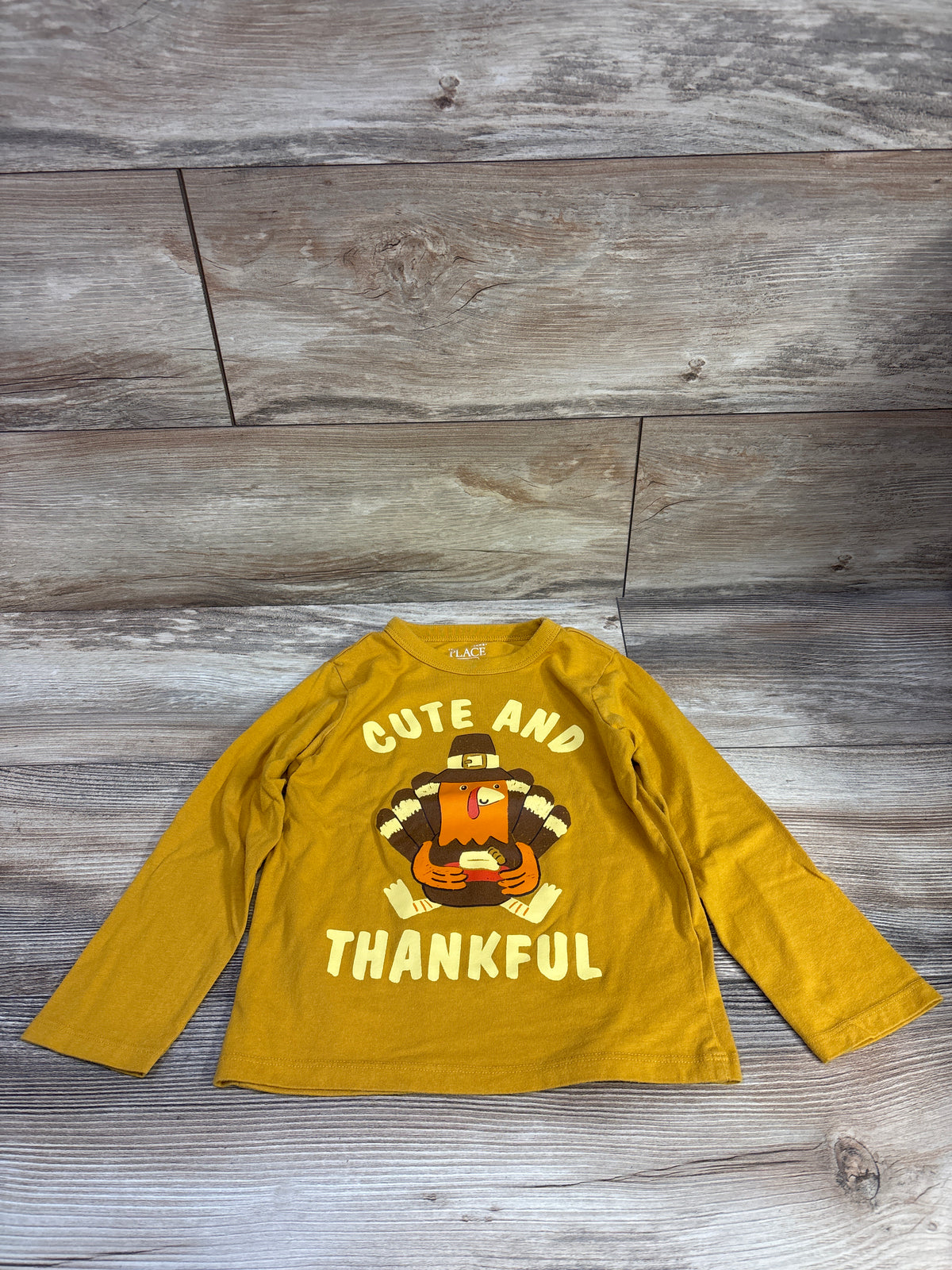 Children's Place Cute And Thankful Shirt Yellow sz 3T