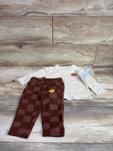 NEW Cat & Jack 2pc Pumpkin Long Sleeve Shirt & Joggers Set Beige sz 12m