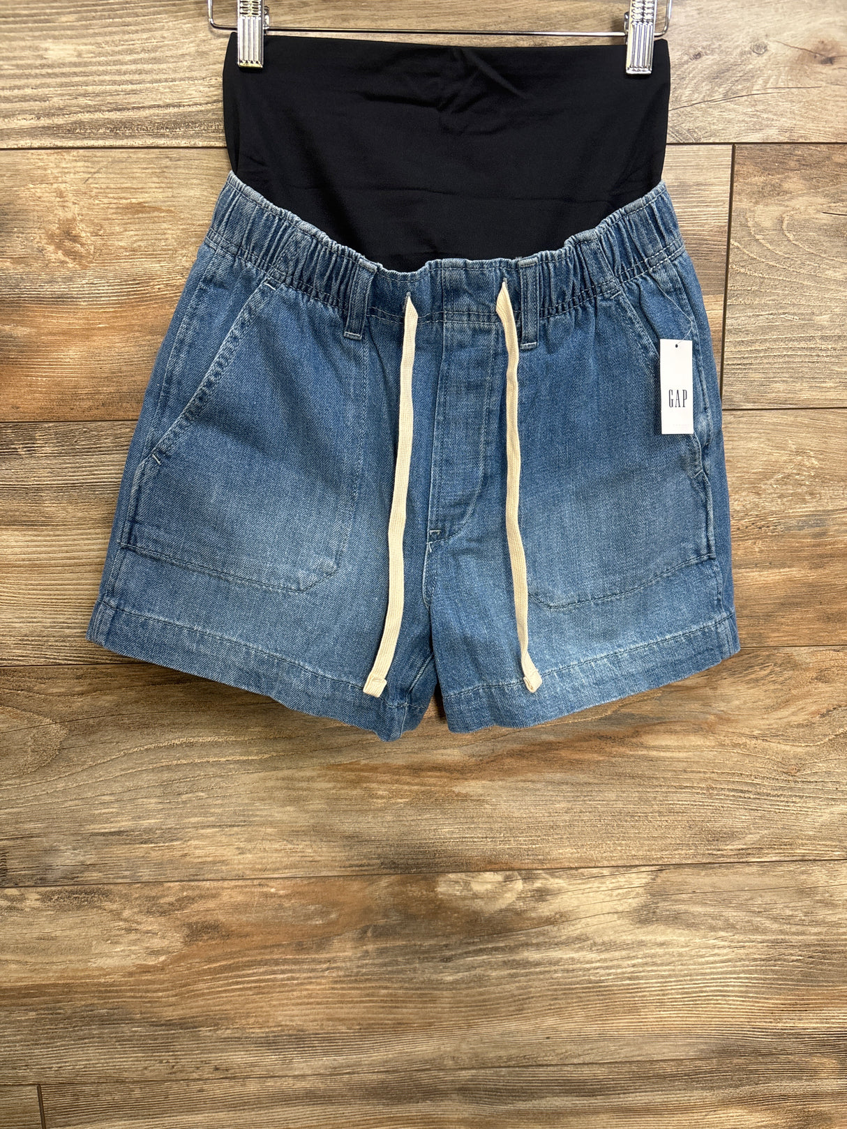 NEW Gap Maternity Full Panel Easy Denim Shorts Blue sz XS