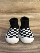 EASHI Non-Slip Sock Shoes, Checkered Black/White sz 3.5c