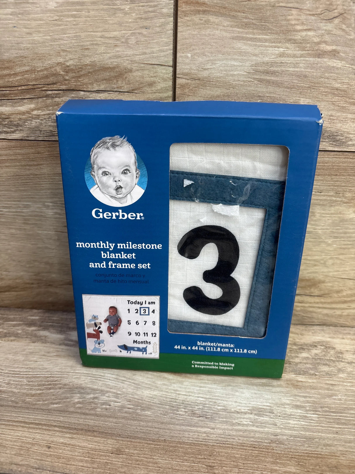NEW Gerber Monthly Milestone Blanket & Frame Set