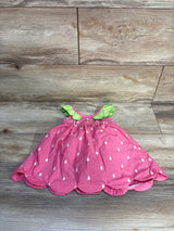 Flapdoodles Embroidered Strawberry Bodysuit Dress Pink sz 6/9m