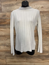 Pretty Little Thing White Plisse Fitted Top sz Medium - Me n Mommy To Be