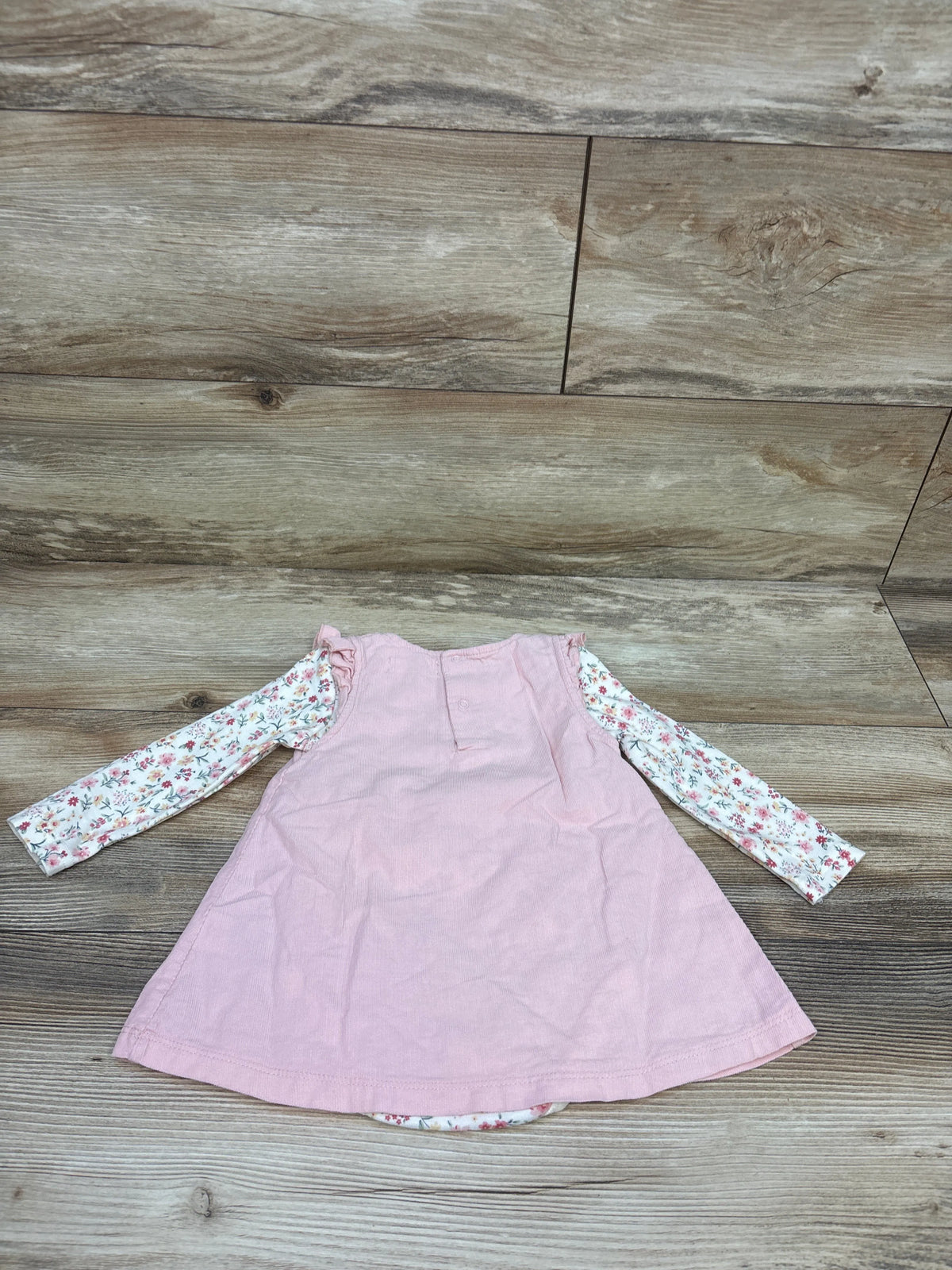 Rene Rofe 2pc Long Sleeve Bodysuit & Sleeveless Dress Set Pink sz 12m