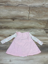 Rene Rofe 2pc Long Sleeve Bodysuit & Sleeveless Dress Set Pink sz 12m