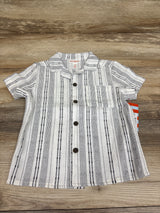 NEW Cat & Jack Striped Button-Up Shirt White sz 18m
