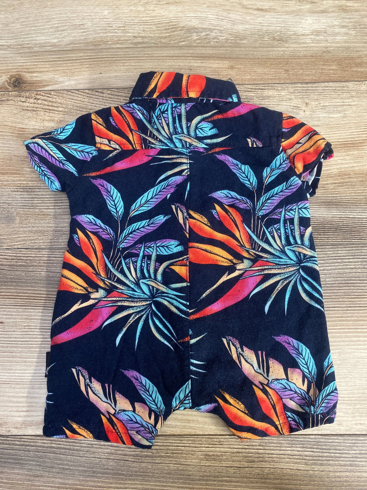 Volcom Printed Linen-Blend Romper Navy sz 3-6m - Me n Mommy To Be