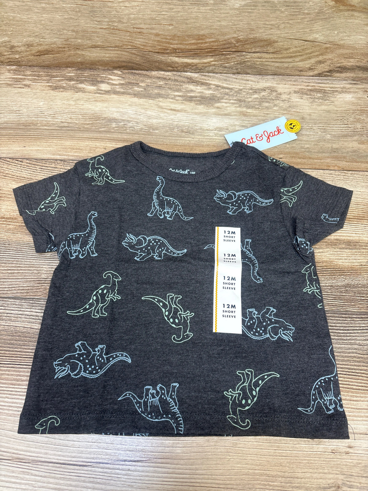 NEW Cat & Jack Dino Shirt Grey sz 12m