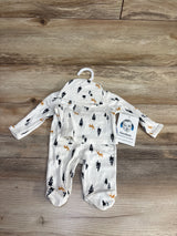 NEW Gerber 3pc Tree & Deer Print Kimono Set White sz Newborn