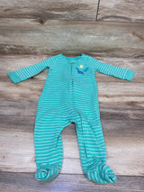 Just One You Waffle Knit Striped Sleeper Green sz 9m
