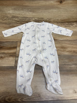 Just One You Zebra Print Ribbed Sleeper White sz 6m