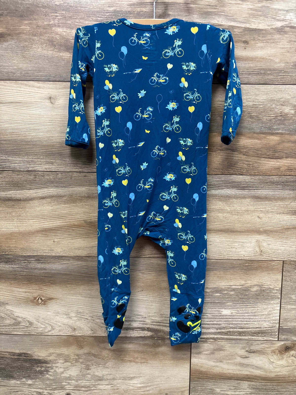 Bellabu Bear Bamboo Convertible Footie Blue sz 12-18m