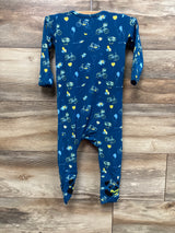 Bellabu Bear Bamboo Convertible Footie Blue sz 12-18m