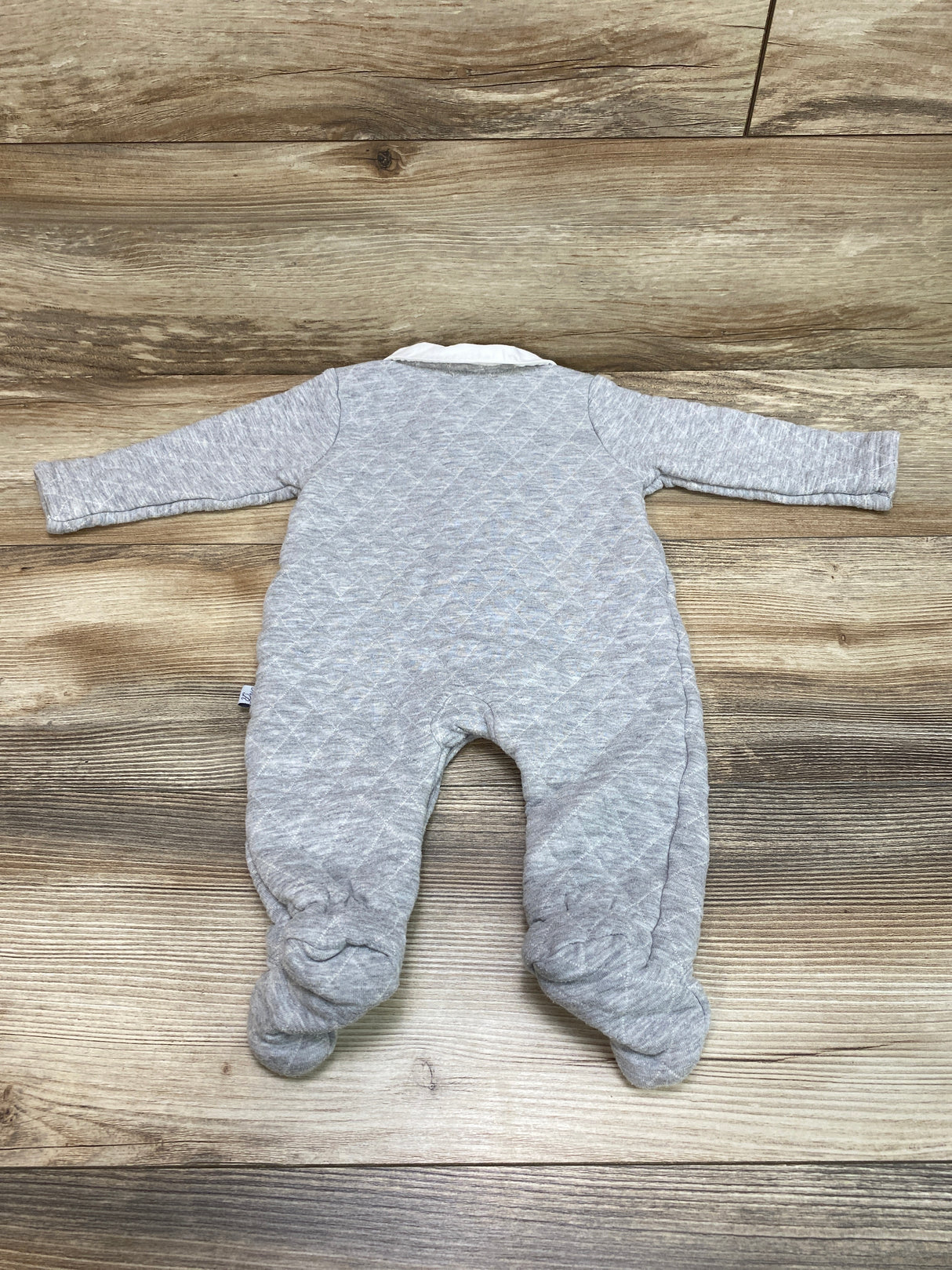 Monna Rosa Grey Quilted Coverall sz 6-9m