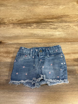 Cat & Jack Heart Print Denim Shorts Blue sz 12m