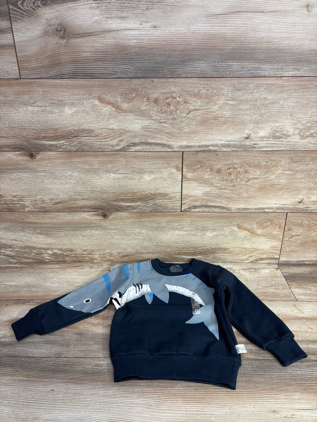 Kidsyayo Green Land Shark Sweatshirt Navy sz 3T