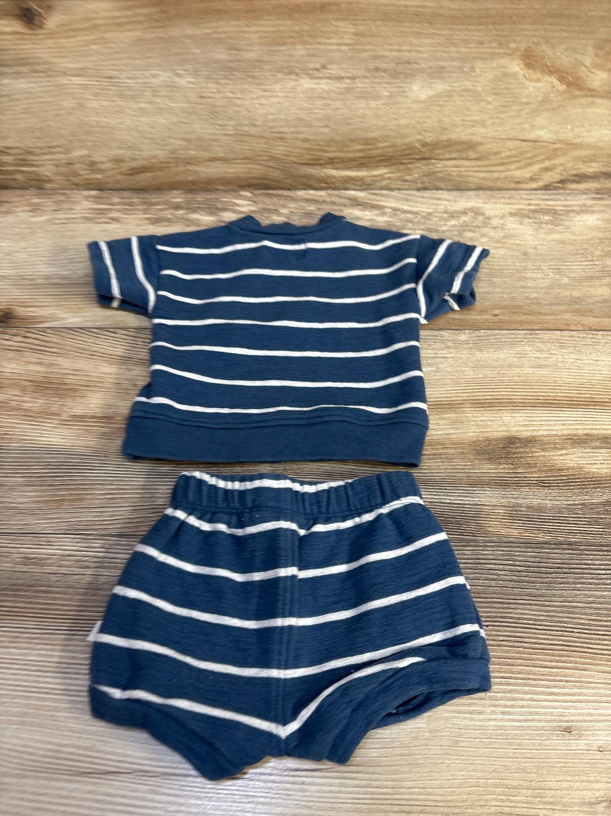 Little Planet Organic 2pc Striped Shirt & Short Set Blue sz 3m