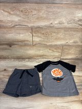 Cat & Jack 2pc Boooo Shirt & Shorts Set Grey sz 3T
