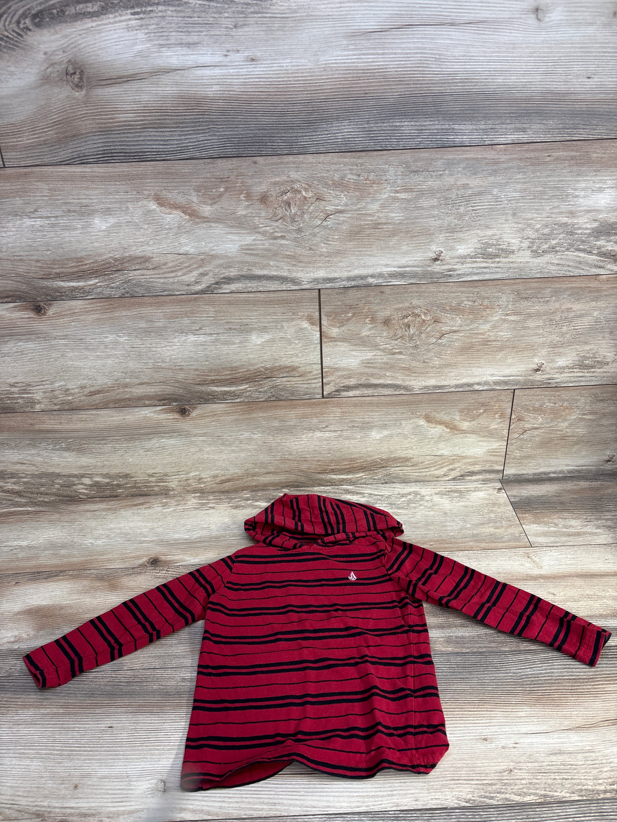 Volcom Hooded Striped Shirt Red sz 3T