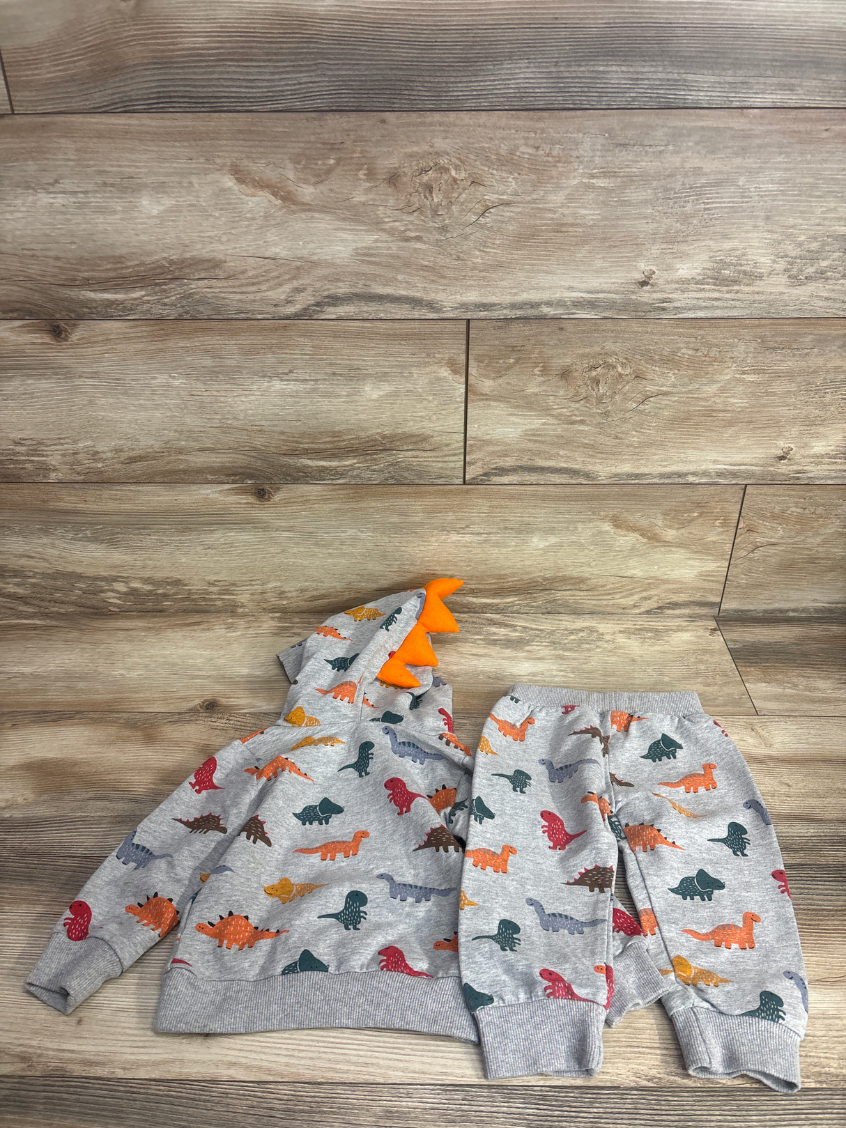 2pc Dinosaur Pull Over Hoodie & Joggers Set Grey sz 18-24m