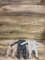 Cloud Island 3pk Sleepers Grey sz Newborn