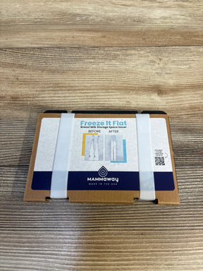 Freeze It Flat breast milk storage space saver box on wood surface
