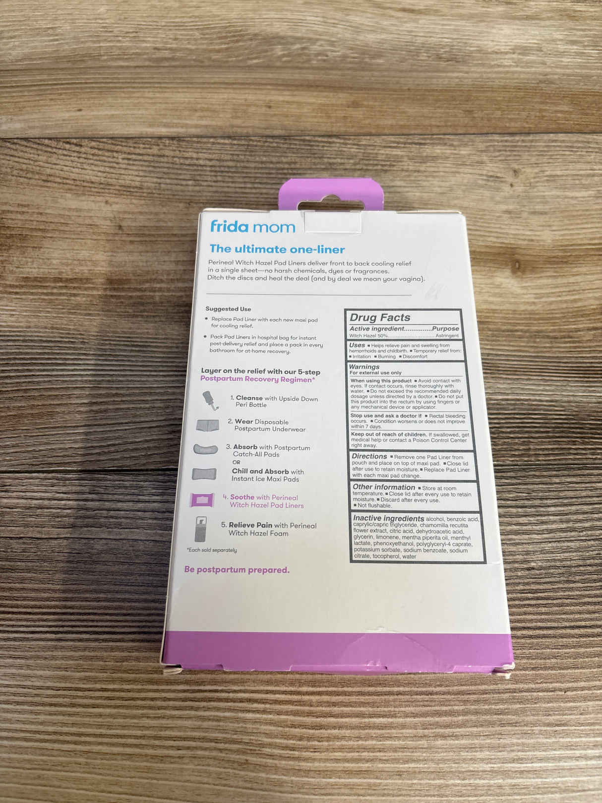 NEW Frida Mom Perineal Witch Hazel Cooling Pad Liners - 24ct