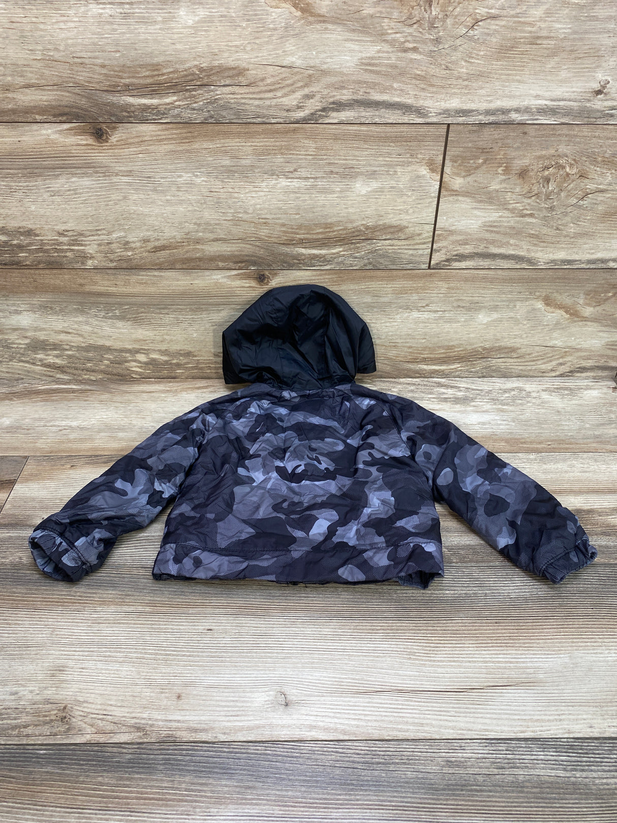 Nike Fleece Lined Camo Windbreaker Jacket Black/Grey sz 2T